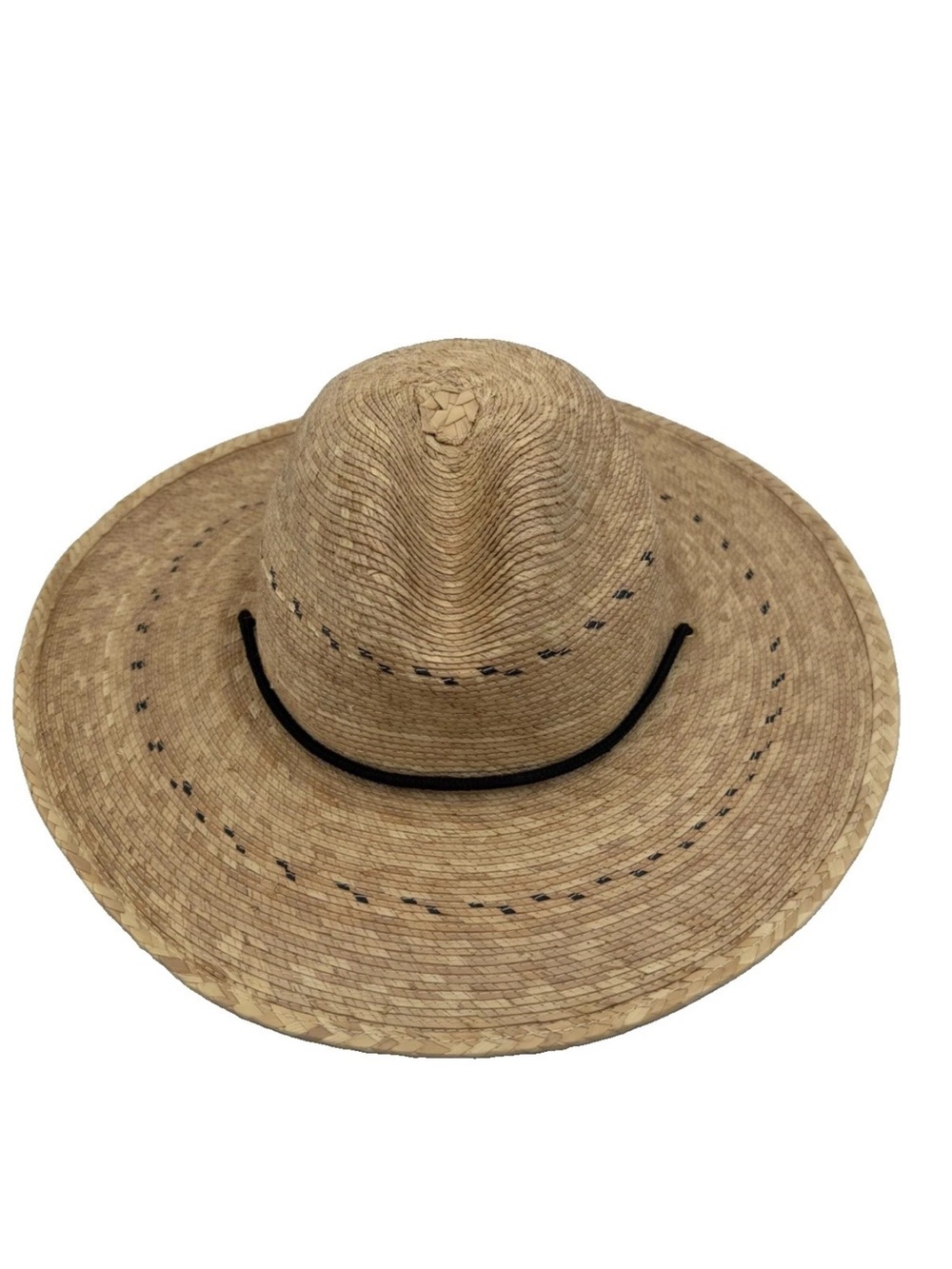 Tula Straw Cowboy Hat Western Palm Wide Brim Chin Cord Made in Mexico